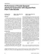 4059 (RP-725) — Performance of a Nozzle-Sprayed Ammonia Evaporator with Square-Pitch Plain-Tube Bundle