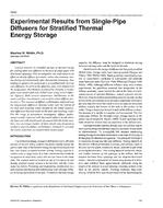 3992 — Experimental Results From Single-Pipe Diffusers for Stratified Thermal Energy Storage