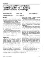 3993 — Investigation of Dynamic Latent Heat Storage Effects of Building Construction and Furnishings