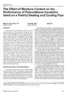 4042 (RP-721) — The Effect of Moisture Content on the Performance of Polyurethane Insulation Used on a District Heating and Cooling Pipe