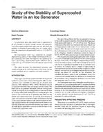 3994 — Study of the Stability of Supercooled Water in an Ice Generator