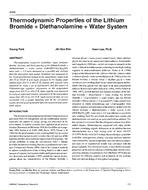 4069 — Thermodynamic Properties of the Lithium Bromide + Diethanolamine + Water System