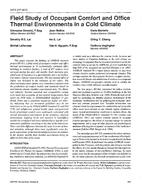 4073 (RP-821) — Field Study of Occupant Comfort and Office Thermal Environments in a Cold Climate