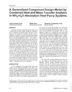 PH-97-03-2 — A Generalized Component Design Model by Combined Heat and Mass Transfer Analysis in NH3-H2O Absorption Heat Pump Systems