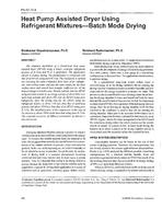 PH-97-12-3 — Heat Pump Assisted Dryer Using Refrigerant Mixtures—Batch Mode Drying