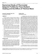 PH-97-14-1 — Numerical Study of Thermostat Setpoint Profiles for Floor Radiant Heating and the Effect of Thermal Mass
