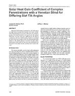 PH-97-16-3 — Solar Heat Gain Coefficient of Complex Fenestrations with a Venetian Blind for Differing Slat Tilt Angles