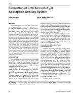 3942 — Simulation of a 20-Ton LiBr/H2O Absorption Cooling System