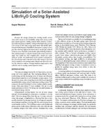 3943 — Simulation of a Solar-Assisted LiBr/H2O Cooling System