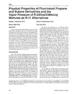 3968 — Physical Properties of Fluorinated Propane and Butane Derivatives and the Vapour Pressure of R-245ca/338mccq Mixtures as R-11 Alternatives