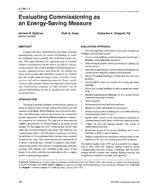 AT-96-01-4 — Evaluating Commissioning as an Energy-Saving Measure