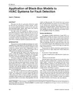 AT-96-06-3 — Application of Black-Box Models to HVAC Systems for Fault Detection