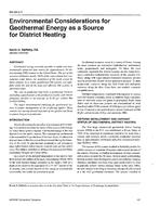 SA-96-05-1 — Environmental Considerations for Geothermal Energy as a Source for District Heating