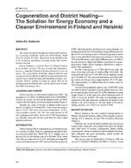 AT-96-11-2 — Cogeneration and District Heating – The Solution for Energy Economy and a Cleaner Environment in Finland and Helsinki