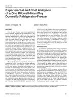 BN-97-07-2 — Experimental and Cost Analyses of a One Kilowatt-Hour/Day Domestic Refrigerator-Freezer