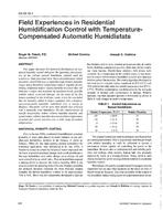SA-96-10-4 — Field Experiences in Residential Humidification Control Temperature-Compensated Automatic Humidistats