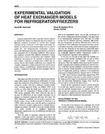 3836 — Experimental Validation of Heat Exchanger Models for Refrigerator/Freezers