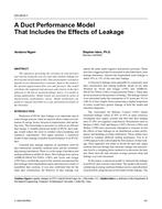 CH-03-06-1 — A Duct Performance Model That Includes the Effects of Leakage