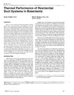 AT-96-13-1 — Thermal Performance of Residential Duct Systems in Basements