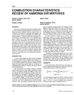3922 — Combustion Characteristics Review of Ammonia-Air Mixtures