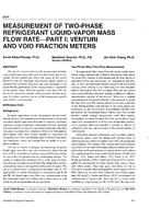 3926 — Measurement of Two-Phase Refrigerant Liquid-Vapour Mass Flow Rate — Part I: Venturi and Void Fraction Meters