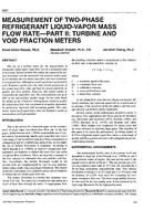 3927 — Measurement of Two-Phase Refrigerant Liquid-Vapour Mass Flow Rate —  Part II: Tturbine and Void Fraction Meters