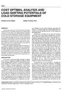 3929 — Cost Optimal Analysis and Load Shifting Potentials of Cold Storage Equipment
