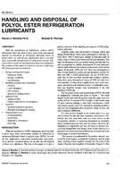 SD-95-08-4 — Handling and Disposal of Polyol Ester Refrigeration Lubricants