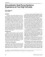 AT-96-15-3 — Groundwater Heat Pump Systems: Experience at Two High Schools