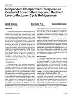 AT-96-19-4 — Independent Compartment Temperature Control of Lorenz-Meutzner and Modified Lorenz-Meutzner Cycle Refrigerators