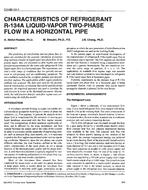 CH-95-12-1 — Characteristics of Refrigerant R134a Liquid-Vapour Two-Phase Flow in a Horizontal Pipe