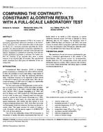 CH-95-15-2 — Comparing the Continuity-Constraint Algorithm Results with a Full-Scale Laboratory Test