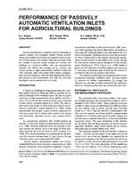 CH-95-15-3 — Performance of Passively Automatic Ventilation Inlets for Agricultural Buildings