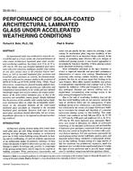 SD-95-10-1 — Performance of Solar-Coated Architectural Laminated Glass Under Accelerated Weathering Conditions