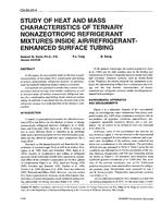 CH-95-23-4 — Study of Heat and Mass Characteristics of Ternary Nonazeotropic Refrigerant Mixtures Inside Air/Refrigerant-Enhanced Surface Tubing
