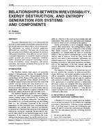 3735 — Relationships Between Irreversibility, Exergy Destruction, and Entropy Generation for Systems and Components