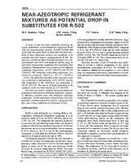 3695 — Near-Azeotropic Refrigerant Mixtures as Potential Drop-In Substitutes for R-502