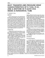 3699 — Heat Transfer and Pressure Drop Characteristics of R-134a, R-32, and a Mixture of R-32/R-134a Inside a Horizontal Tube