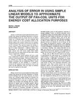 3798 — Analysis of Error in Using Simple Linear Models to Approximate the Output of Fan-Coil Units for Energy Cost Allocation Purposes