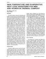 3712 — Skin Temperature and Evaporative Heat Loss Variations for Men and Women in Thermal Comfort