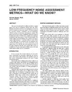 3821 (RP-714) — Low-Frequency Noise Assessment Metrics – What Do We Know?