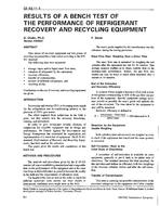 DE-93-11-5 — Results of a Bench Test of the Performance of Refrigerant Recovery and Recycling Equipment