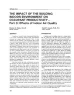 OR-94-13-2 — The Impact of the Building Indoor Environment on Occupant Productivity – Part 3: Effects of Indoor Air Quality