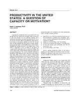 OR-94-13-4 — Productivity in the United States: A Question of Capacity or Motivation?