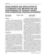 OR-94-15-3 — Development and Application of a Standard Test Method for the Performance of Exhaust Hoods with Commercial Cooking Appliances