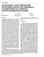 3751 (RP-610) — Ultraviolet Light Irradiation of Potable Water for Legionella Colonization in a Hospital Water Distribution System