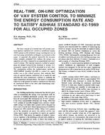 3753 — Real-time, On-line Optimization of VAV Systems Control to Minimize the Energy Consumption Rate and to Satisfy ASHRAE Standard 62-1989 for all Occupied Zones
