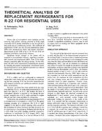 3654 — Theoretical Analysis of Replacement Refrigerants for R-22 for Residential Uses