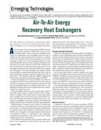 Emerging Technologies: Air-To-Air Energy Recovery Heat Exchangers