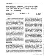 3786 (RP-464) — Numerical Calculation of Room Air Motion – Part 1: Math, Physics and CFD Modeling